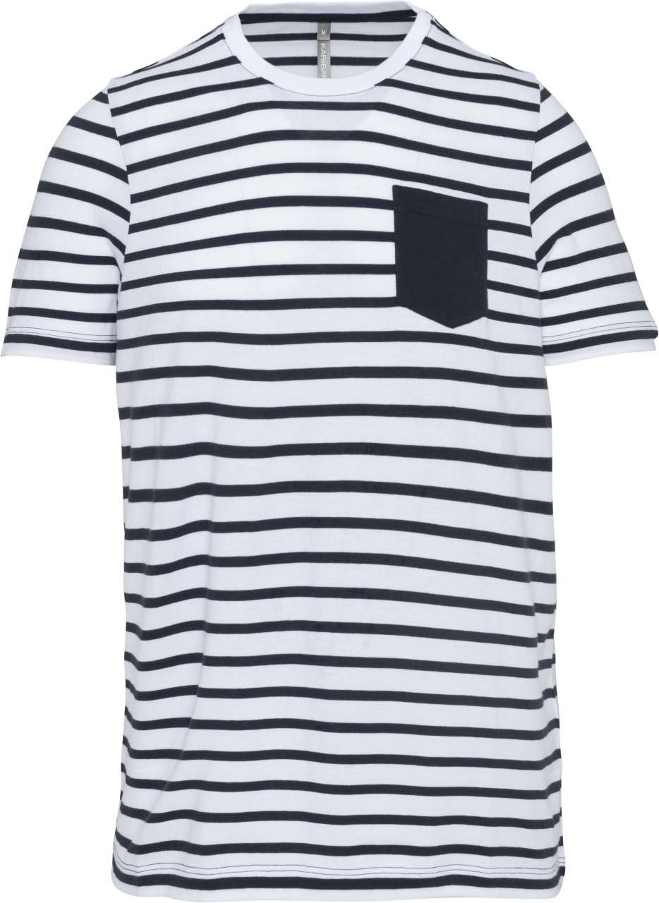 Kids' Striped Short Sleeve Sailor T-Shirt with Pocket