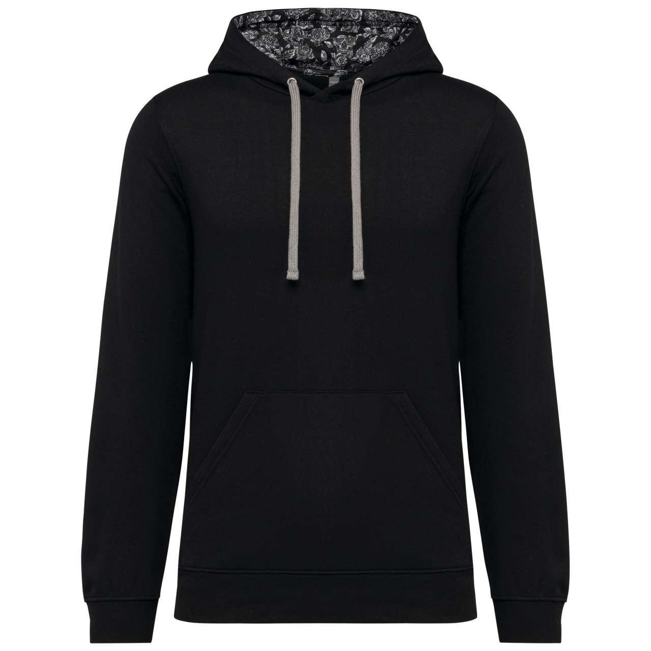 Unisex Contrast Patterned Hooded Sweatshirt