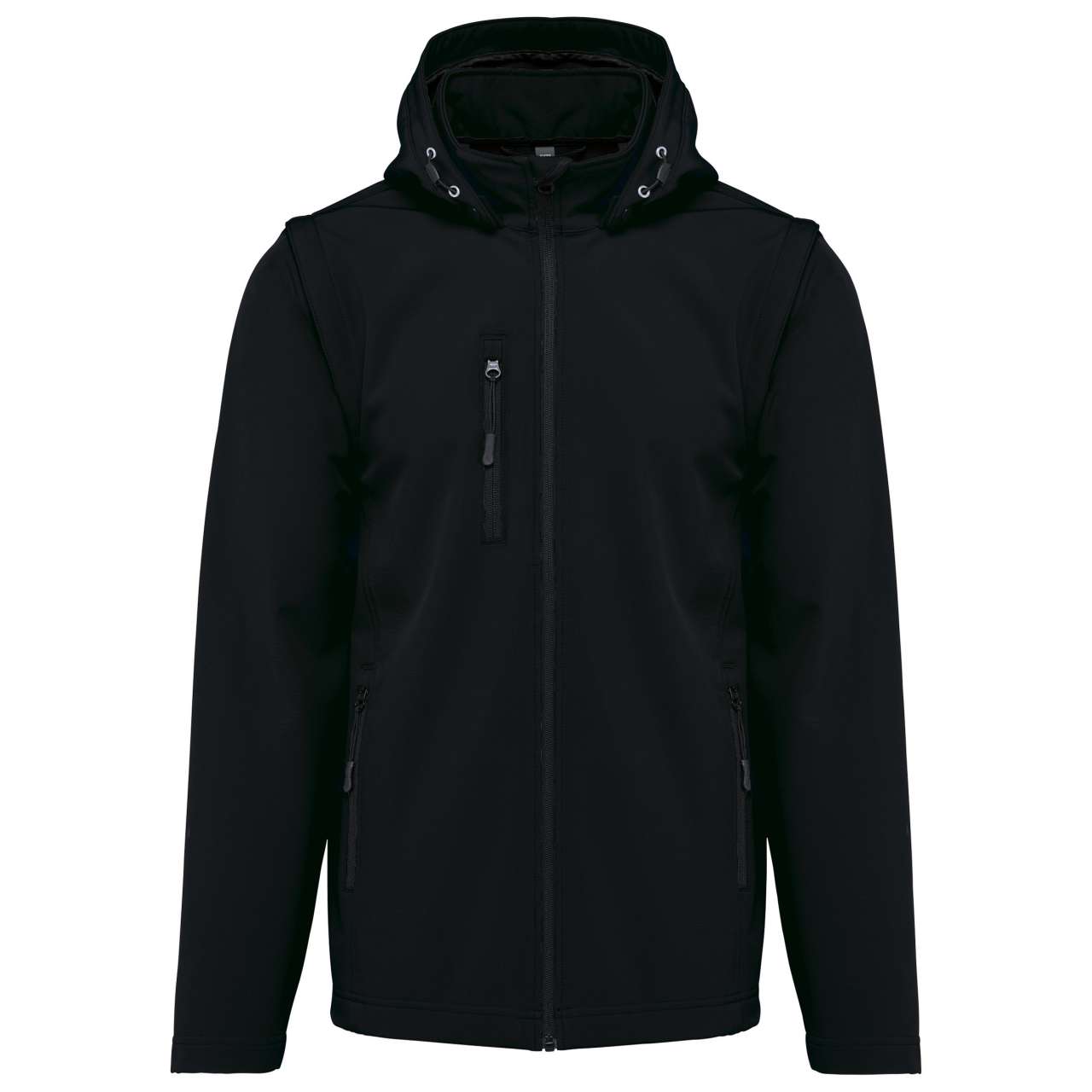 Unisex 3-Layer Softshelljacke mit Kapuze und Abnehmbaren Ärmeln