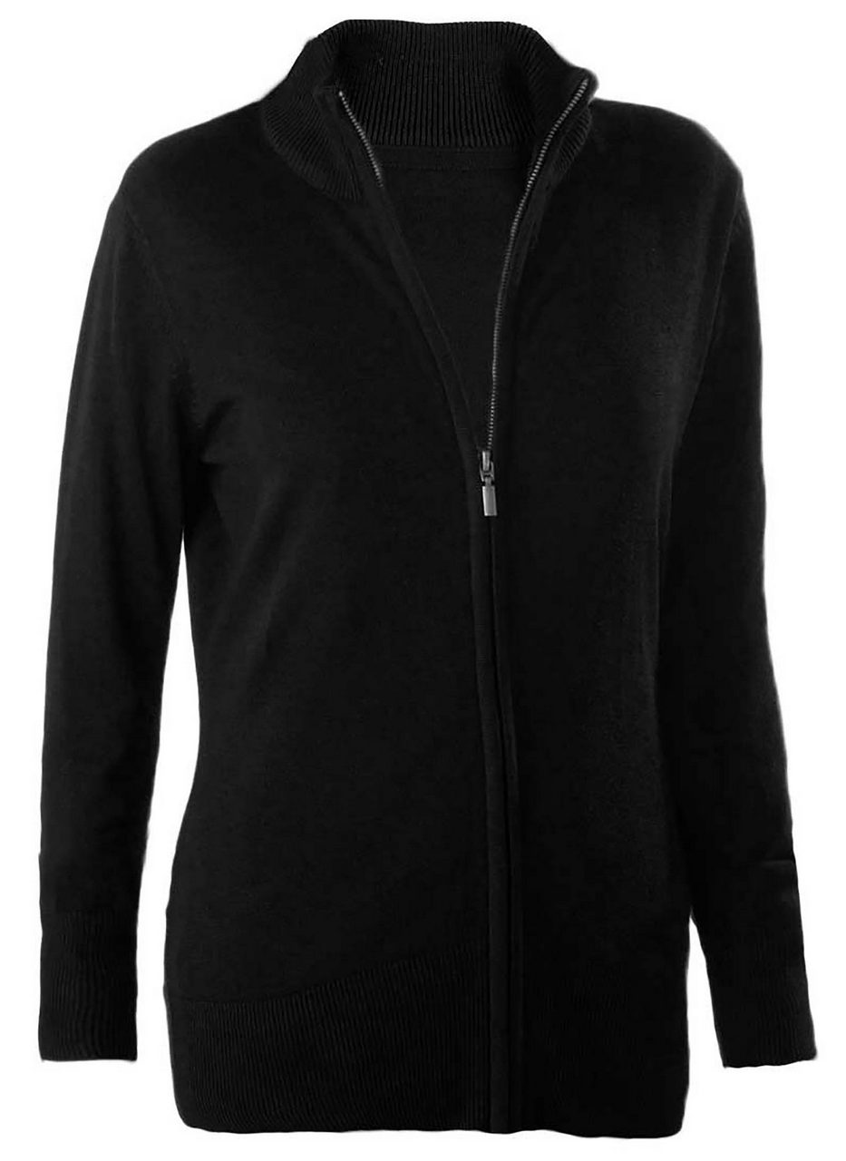 Damen Strickjacke mit Durchgehendem Reissverschluss